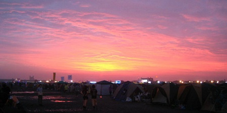 sunrise at the rising sun rock festival