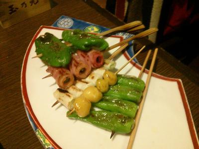 green peppers, asparagus bacon, ginko nuts, and other stuff